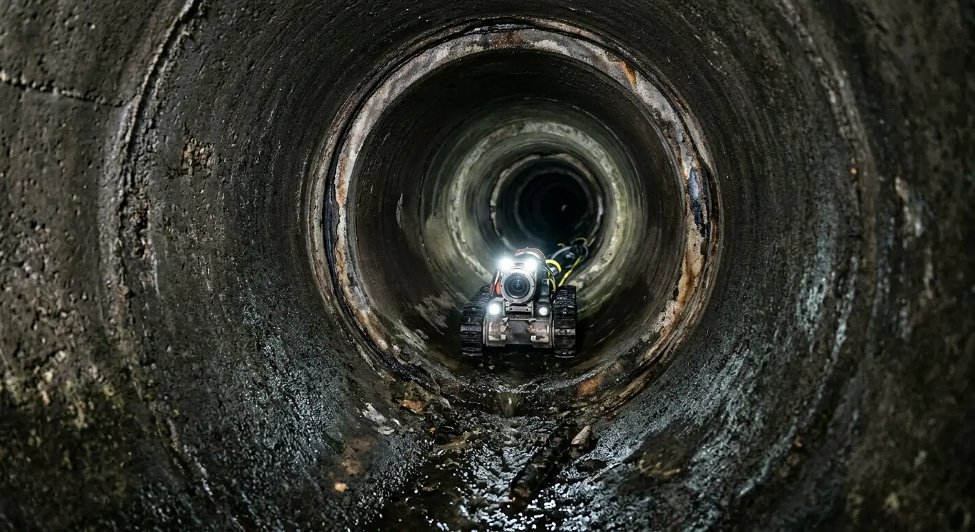 Robotic sewer camera inspecting pipe interior for Sewer Line Repair in Safety Harbor